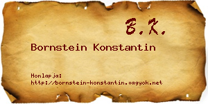 Bornstein Konstantin névjegykártya